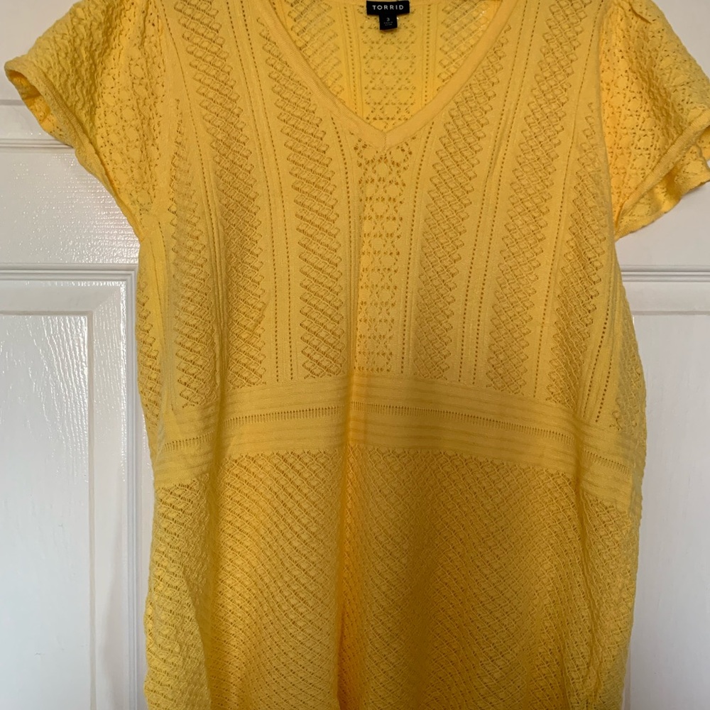 Torrid Sunny Yellow Knit Blouse